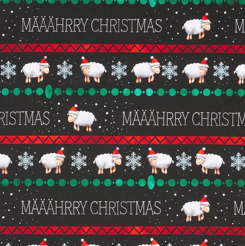 French Terry Määährry Christmas | Glitzerpüppi – black/chili, image number 1