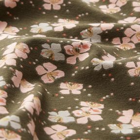 Cotton Jersey cute little flowers – khaki, 
