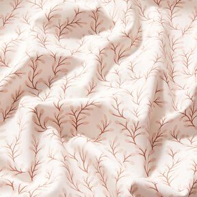 Cotton Poplin leafy branches – white/rose gold, 