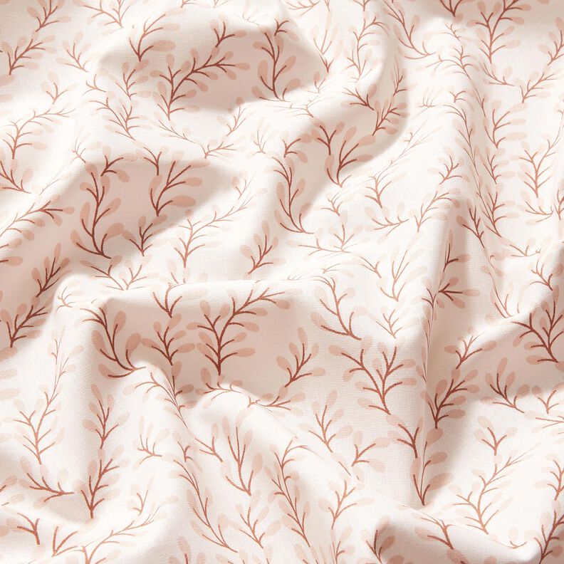 Cotton Poplin leafy branches – white/rose gold,  image number 2