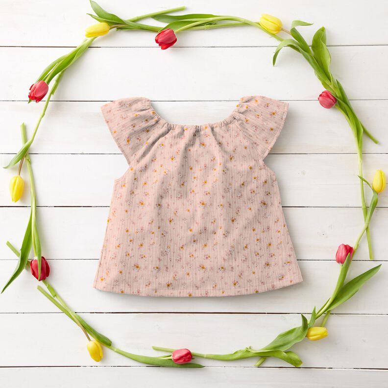 Double Gauze/Muslin romantic little flowers – rosé,  image number 6