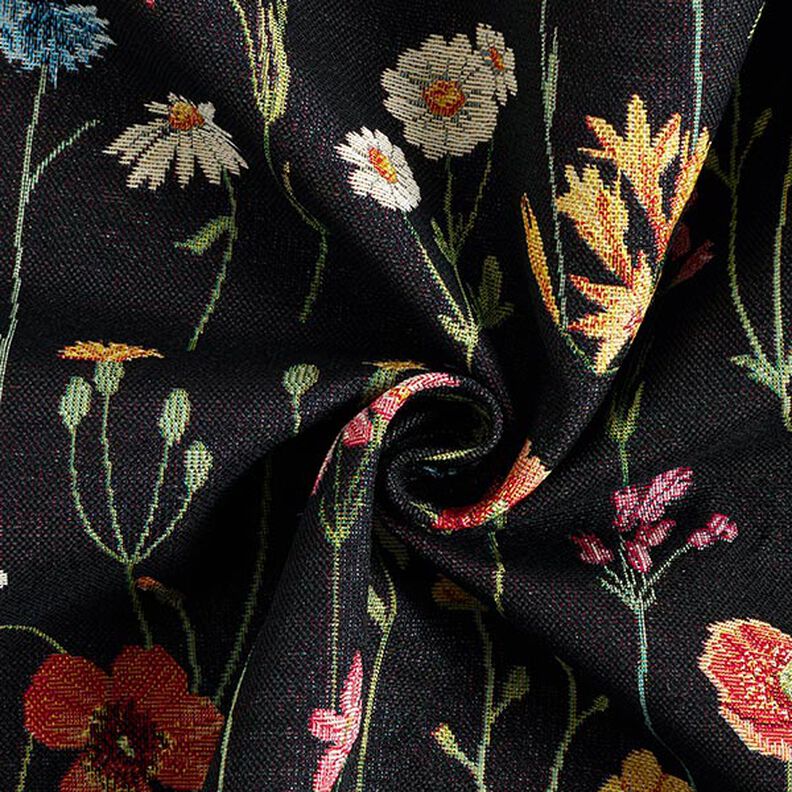 Decor Fabric Tapestry Fabric wildflowers – black/rosé,  image number 3