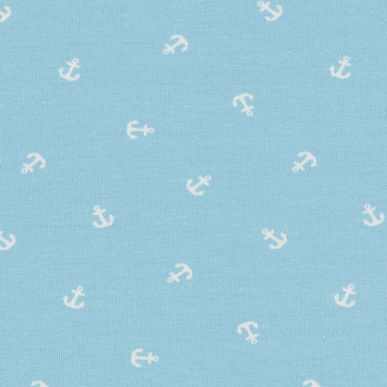 Cotton Jersey small anchor Digital Print – light blue,  image number 1