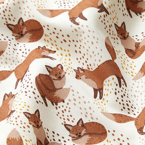 Cotton Poplin lively foxes – offwhite/light brown, 