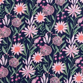 Cotton Poplin large meadow flowers Digital Print | Poppy Fabrics – midnight blue, 