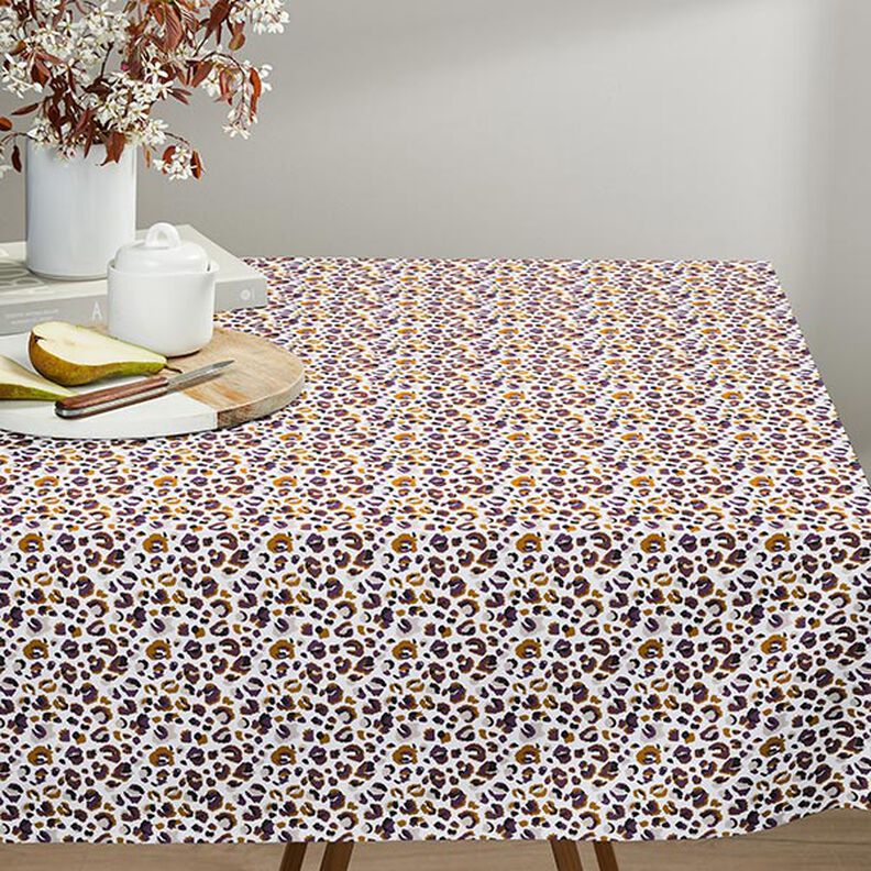 Cotton Cretonne leopard print – aubergine/white,  image number 7
