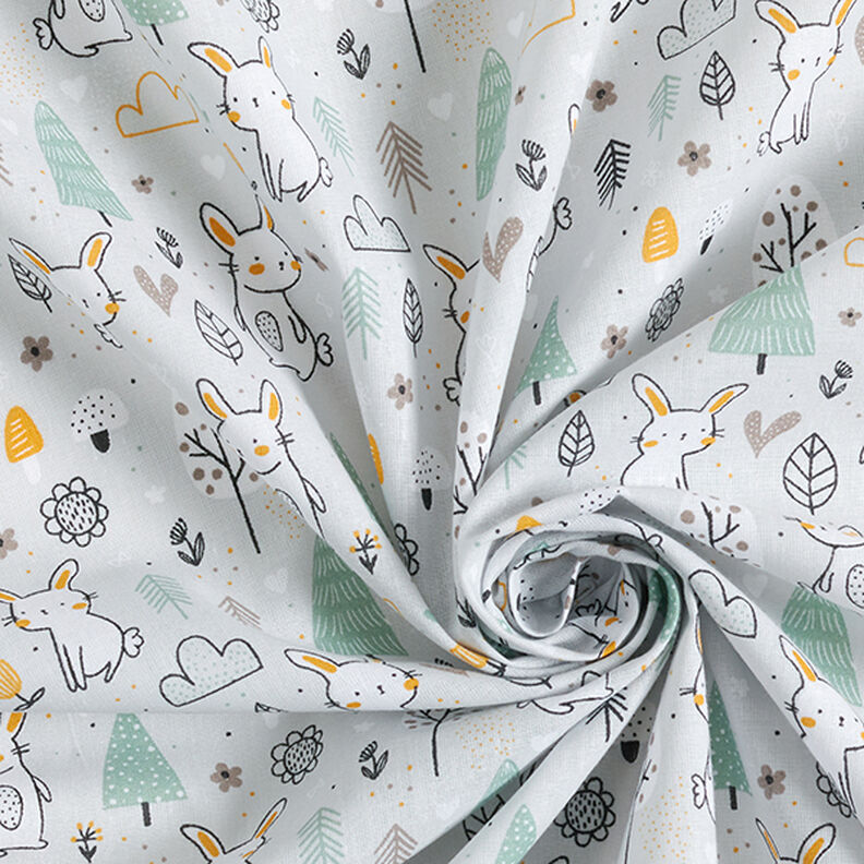 Poplin Bunny in the Woods – silver grey,  image number 3