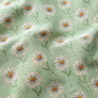 Decor Fabric Tapestry Fabric Ox-eye daisies – pastel green, 
