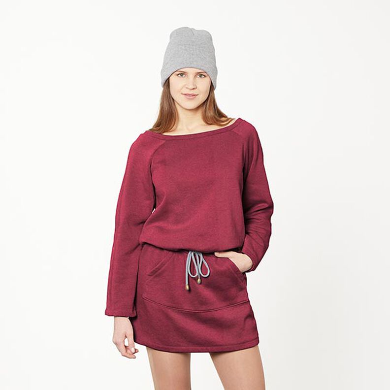 Brushed Sweatshirt Fabric – burgundy,  image number 7