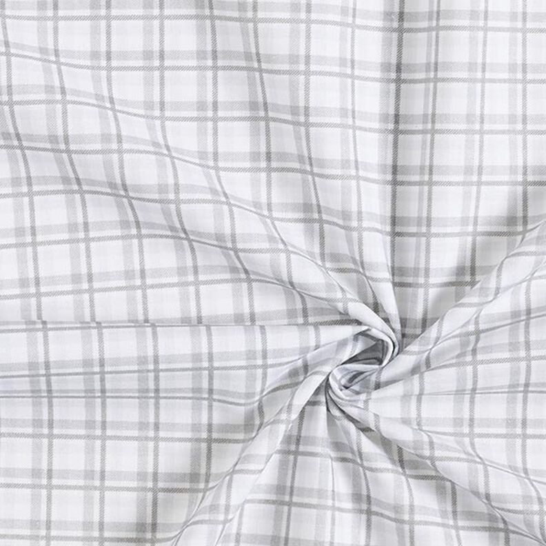 Double Check Cotton Poplin – white/silver grey,  image number 3