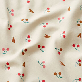 Cotton Jersey little cherries – light beige, 