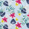 Tropical flowers cotton fabric – light blue,  thumbnail number 2