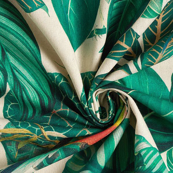 Decor Fabric Half Panama Digital Print Jungle – dark green/natural,  image number 3