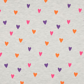 Cotton Jersey neon hearts | by Poppy – natural/neon orange, 