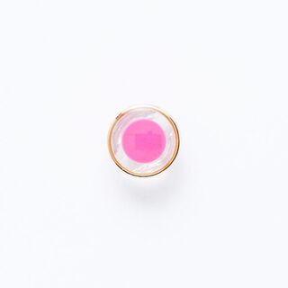 Shank Button with Golden Edge [ Ø 11 mm ] – pink/gold, 