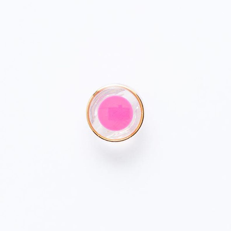 Shank Button with Golden Edge [ Ø 11 mm ] – pink/gold,  image number 1