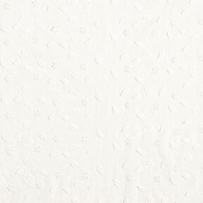 Cotton Fabric 3D Embroidery Flowers &ndash; white, 