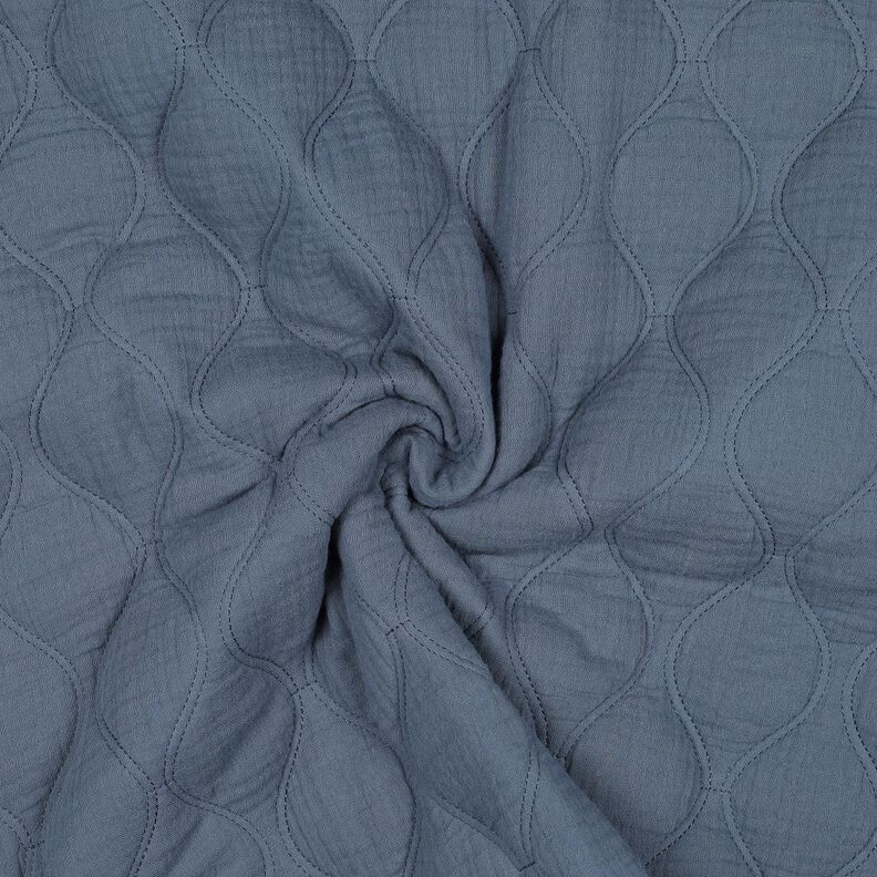 Quilted Fabric Muslin waves – blue grey, image number 3
