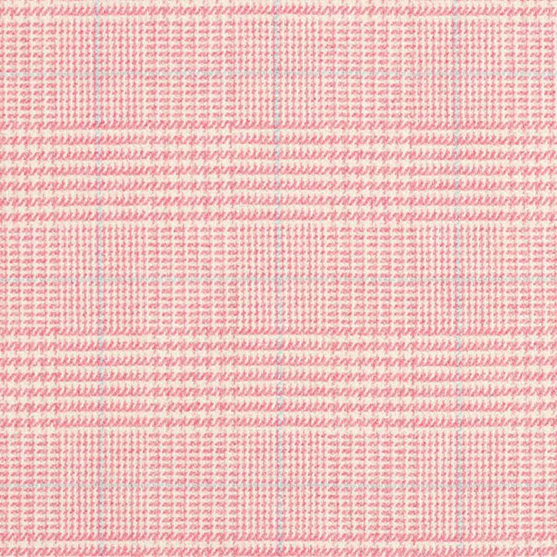 Glen Plaid Wool Fabric – pink,  image number 1