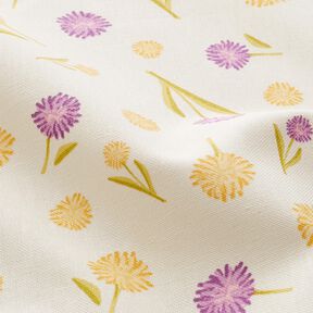 Decor Fabric Half Panama little spring flowers – offwhite/vanilla yellow, 