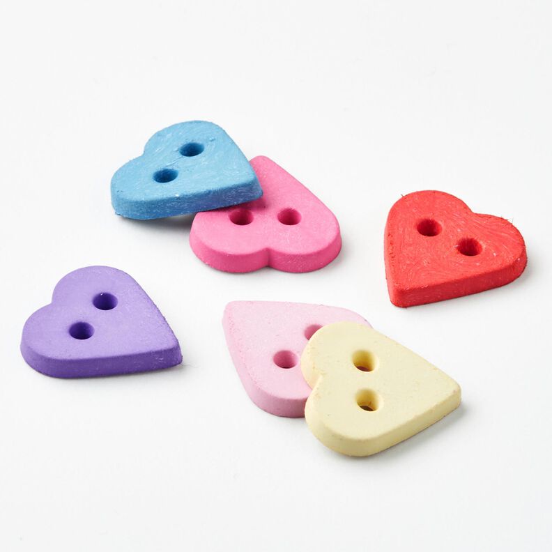 Heart-shaped button [Ø 15 mm] – chili,  image number 4