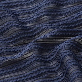 Cable Knit Jersey – navy blue, 