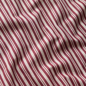 Decor Fabric Half Panama Fine Stripes – burgundy/natural, 