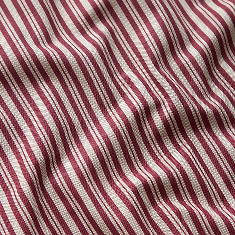 Decor Fabric Half Panama Fine Stripes – burgundy/natural,  image number 2
