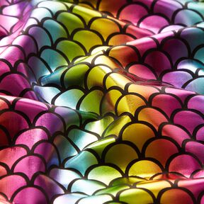 Foil Jersey Mermaid-scales rainbow – black/colour mix, 