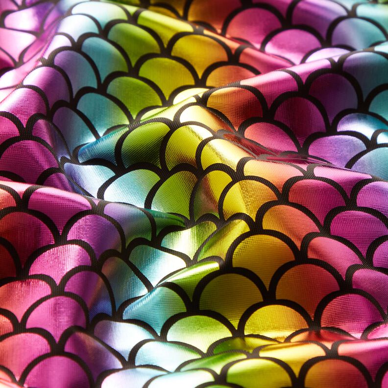 Foil Jersey Mermaid-scales rainbow – black/colour mix,  image number 2