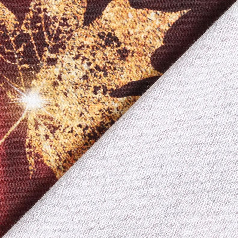 French terry golden autumn | Glitzerpüppi – burgundy/gold,  image number 4
