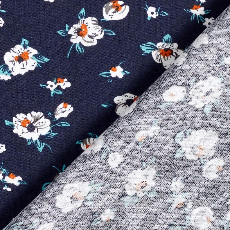 Viscose fabric flower shower – midnight blue, image number 4