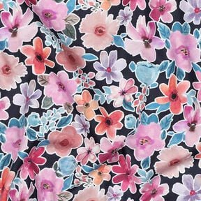 Cotton Poplin Flowers | Poppy Fabrics – blue-black, 