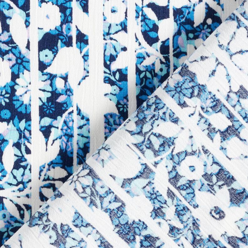 Viscose crepe flowers and branches – navy blue/light blue,  image number 4