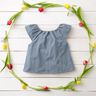 Double Gauze/Muslin Broderie Anglaise flower tendrils – blue grey,  thumbnail number 6