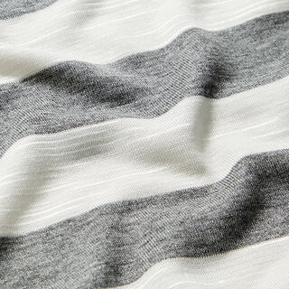 Block Stripes Lightweight Viscose Jersey – white/grey, 