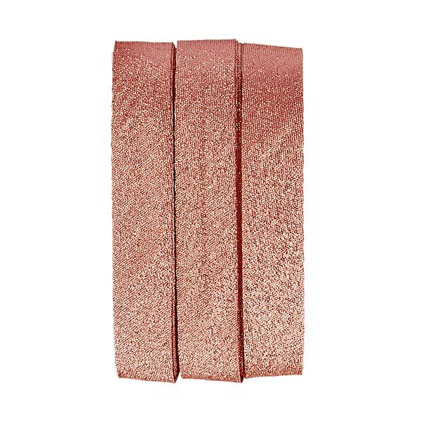 Iron-On Glitter Bias Tape [20 mm | 2 m] - rose gold metallic,  image number 1