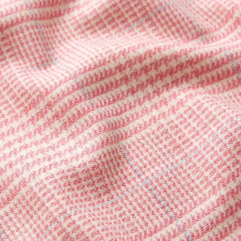 Glen Plaid Wool Fabric – pink,  image number 2