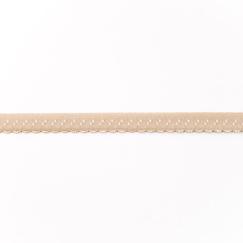 Elasticated Edging Lace [12 mm] – beige,  image number 1