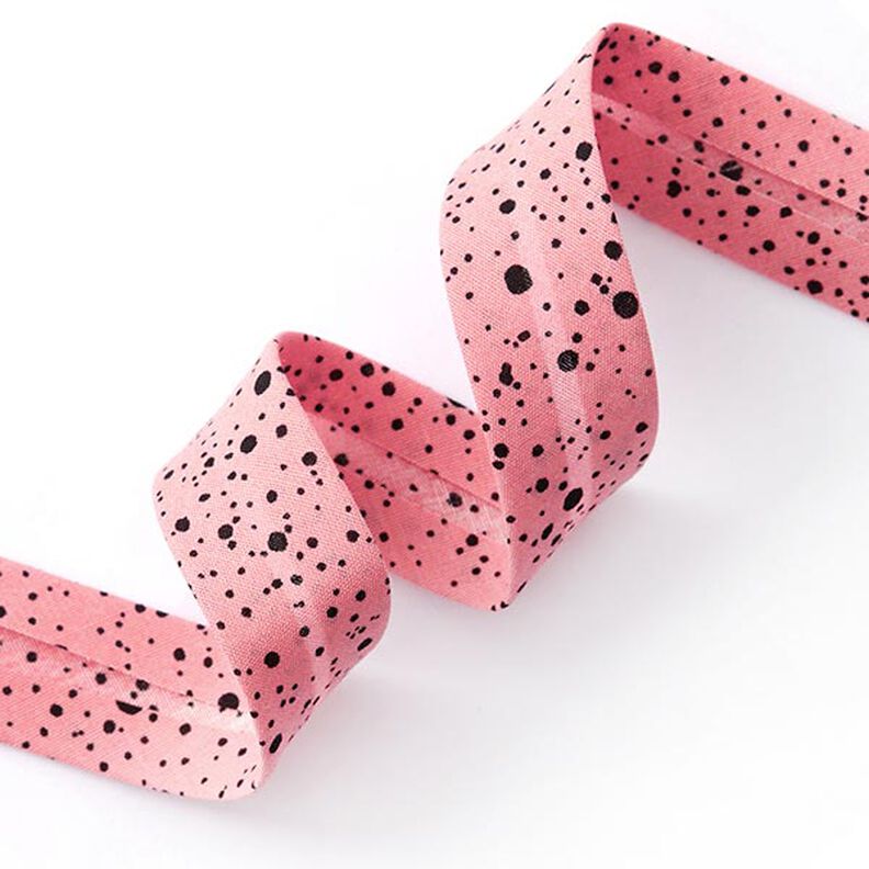 Splodges Bias Tape [ 20 mm ] – pink/black,  image number 1