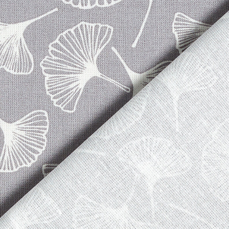 Cotton Cretonne Ginkgo – grey, image number 4