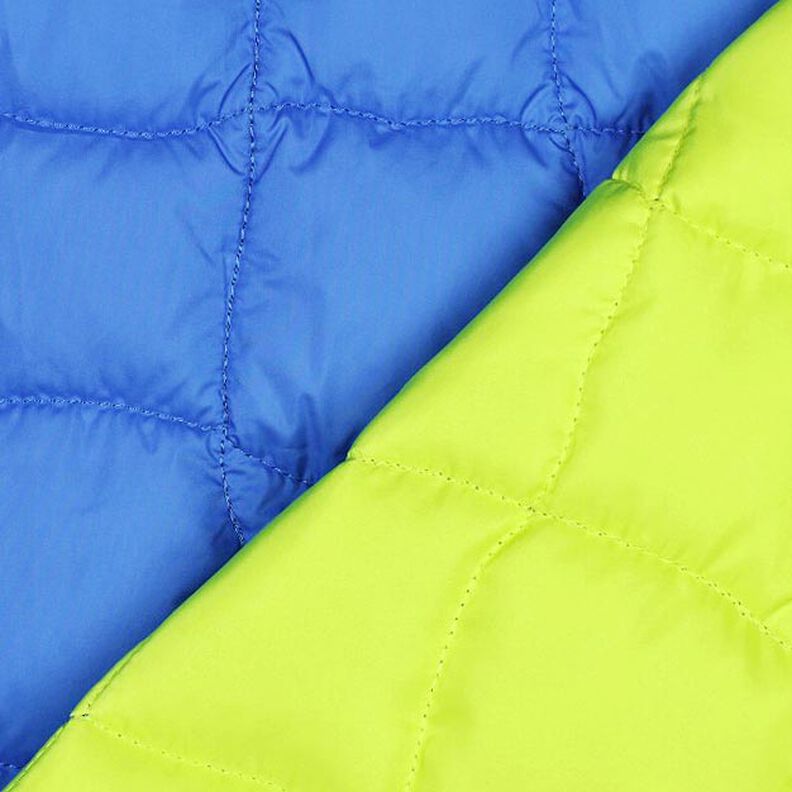 Quilted Fabric wavy squares – royal blue/neon green, image number 4