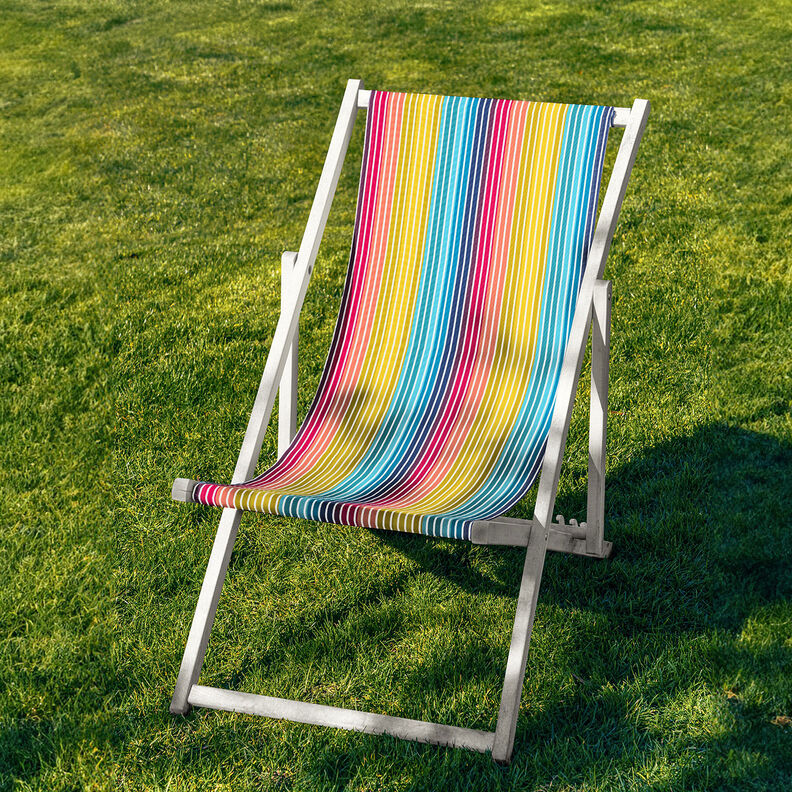 Outdoor Deckchair fabric Longitudinal stripes 44 cm – turquoise,  image number 4