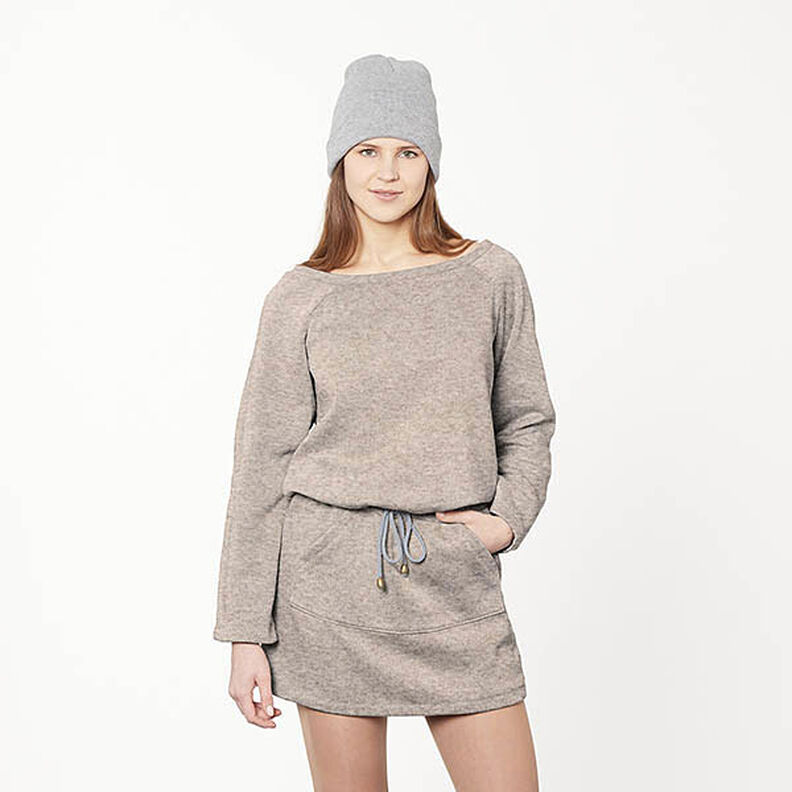 Knit Fabric Viscose Blend Mottled – cashew,  image number 9