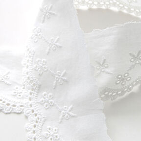 Feston lace ribbon flowers [65 mm] – white, 
