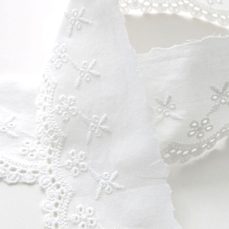 Feston lace ribbon flowers [65 mm] – white,  image number 2