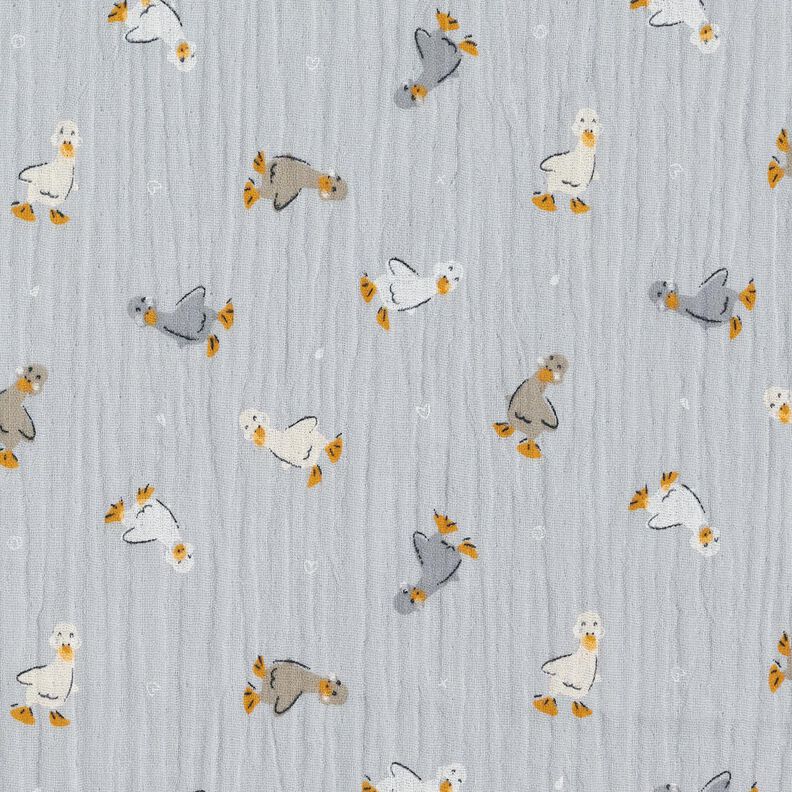 Double Gauze/Muslin little geese – silver grey,  image number 1