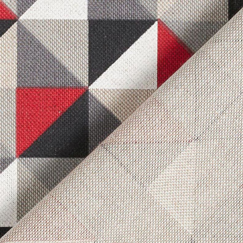 Decor Fabric Half Panama retro diamond pattern – red/grey,  image number 4