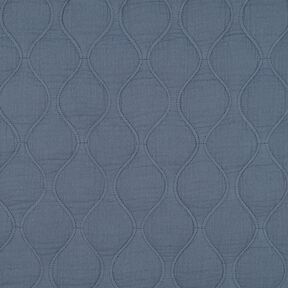Quilted Fabric Muslin waves – blue grey, 
