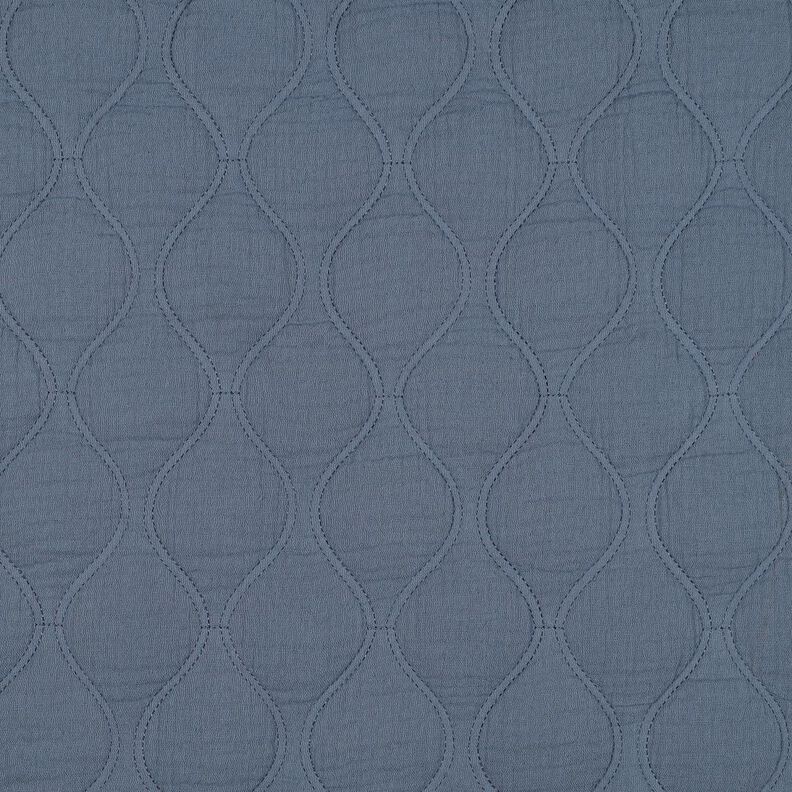 Quilted Fabric Muslin waves – blue grey, image number 1